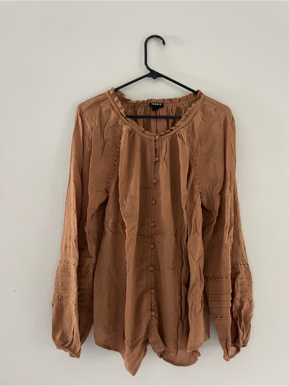 Torrid Rust Brown Long Sleeve Button Down Blouse